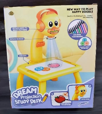 Picture of New 2024-Dream Projection Study Desk, Children Learning Study Led Projector, Art Drawing Table Toys, Kids Painting Board Desk - Multicolor