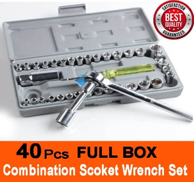 Picture of New Stainless Steel Hexagonal Aiwa 40 In 1 Pcs Wrench Tool Kit - Grey