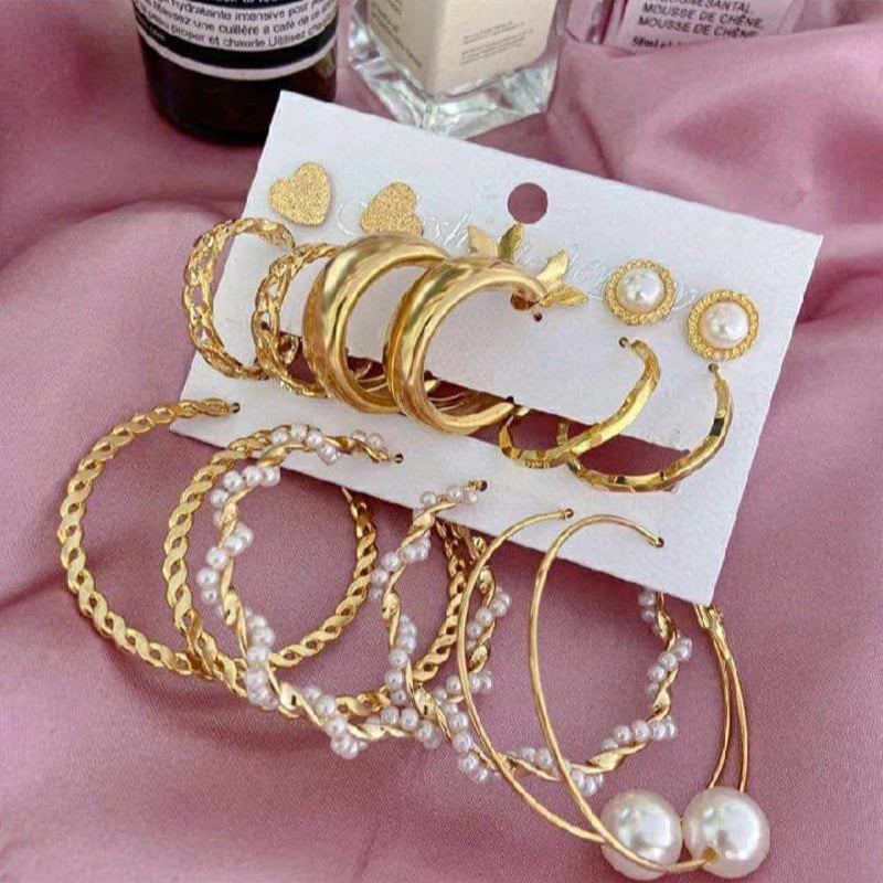 Picture of 18pcs earing set for women Hoop Earrings Set Fashion Drop Dangle Earring Hypoallergenic Earrings Girls Trendy Jewelry