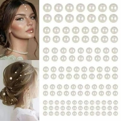 Picture of Hair Pearls Stick On Self Adhesive Pearls Stickers Face Pearls Stickers For Girls