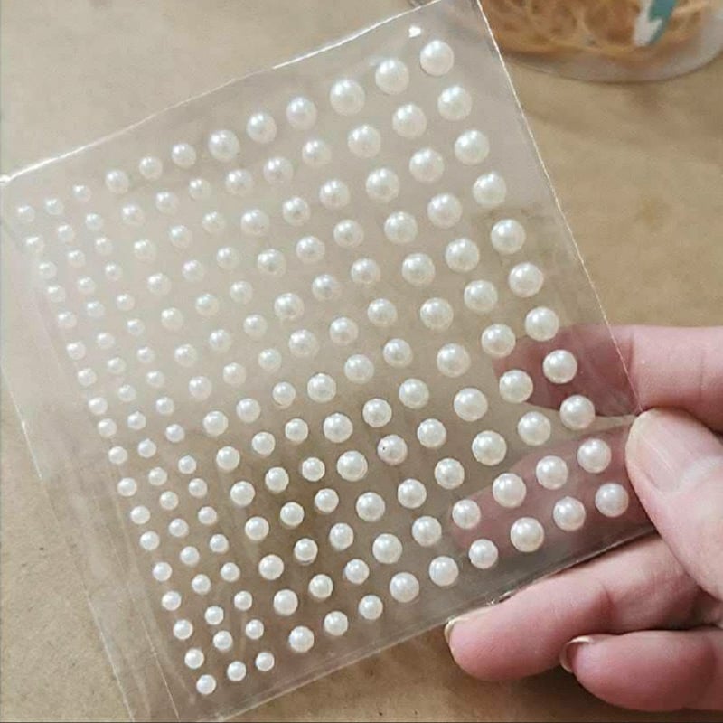 Picture of Hair Pearls Stick On Self Adhesive Pearls Stickers Face Pearls Stickers For Girls