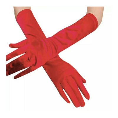 Picture of Cosplay Party Stage Performance Women Full Finger Shine Long Velvet Gloves