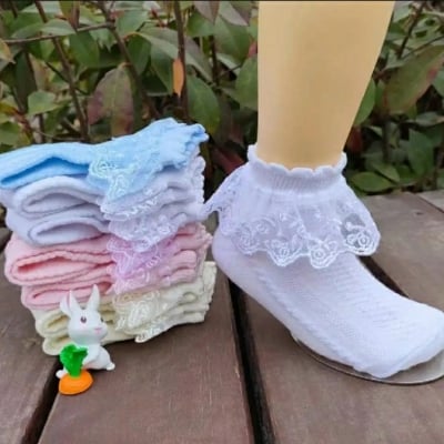 Picture of Baby Girl Lace Socks School Socks for 5 to12 yers (Pack of 1 Pair)
