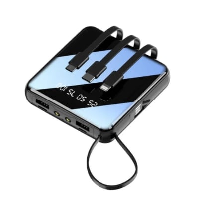 Picture of Portable Charger Fast Charging 20000mah Mini Power Bank Charger With Cable Powerbanks Led Flashlight Power Display - Black - Int: One size