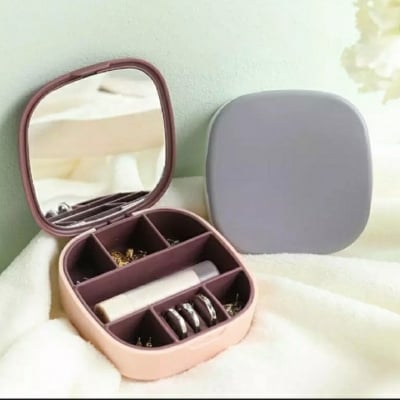 Picture of Luxury Mini Jewel Box with mirror / Jewelery Organizer Storage Box / Portable Jewel Box for Travel / Jewellery box for Necklace Ring Earring Case