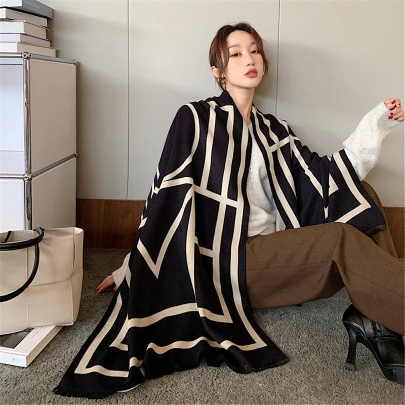 Picture of Luxury Scarf Women Winter Warm Bufanda Shawl Wraps Thick Print For Female