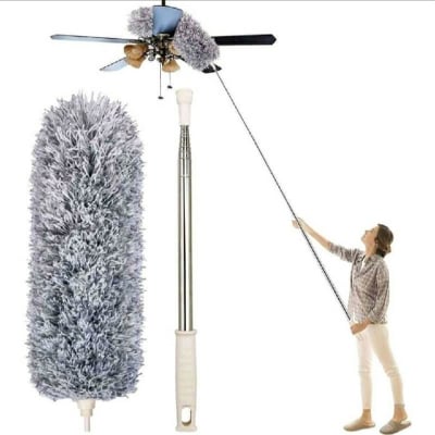 Picture of Long-9 Feet, Expandable Duster with Stainless Steel Telescopic Rod, Microfiber, Dusting Brush with Bendable Corner Broom, Effortlessly Removes Dust and Cobwebs,