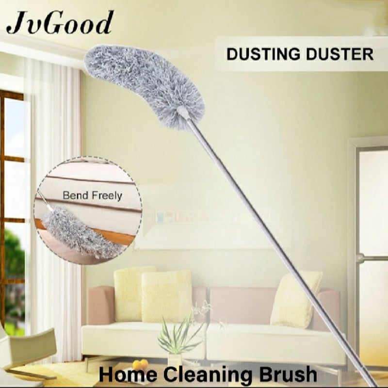 Picture of Long-9 Feet, Expandable Duster with Stainless Steel Telescopic Rod, Microfiber, Dusting Brush with Bendable Corner Broom, Effortlessly Removes Dust and Cobwebs,