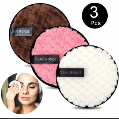 Picture of 3pcs 3color combo Make Up Remover Clean Sponge Puff