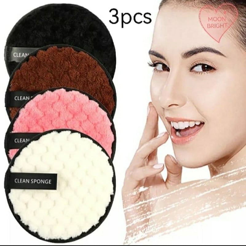 Picture of 3pcs 3color combo Make Up Remover Clean Sponge Puff