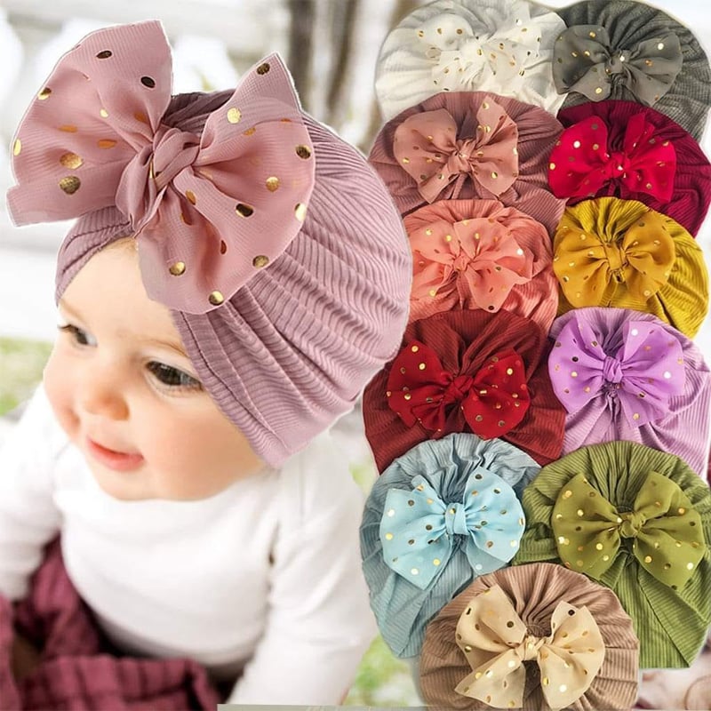 Picture of 1pcs Girl Cap Newborn Hat For Girl And Boy of Cotton Elastic Head wrap