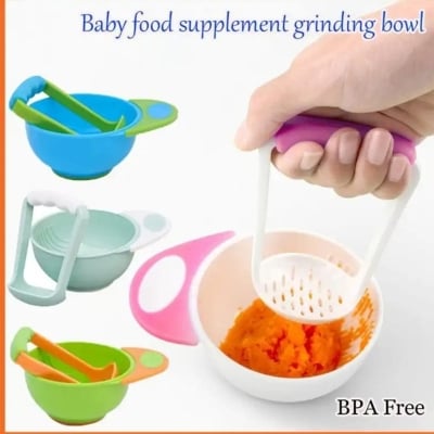 Picture of 1 pcs Baby Mash And Serve Bowl Baby Food Masher Grinding Bowl-Multicolor