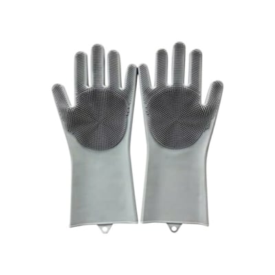 Picture of Silicone Cleaning Gloves with Wash Scrubber Reusable Brush Dish
