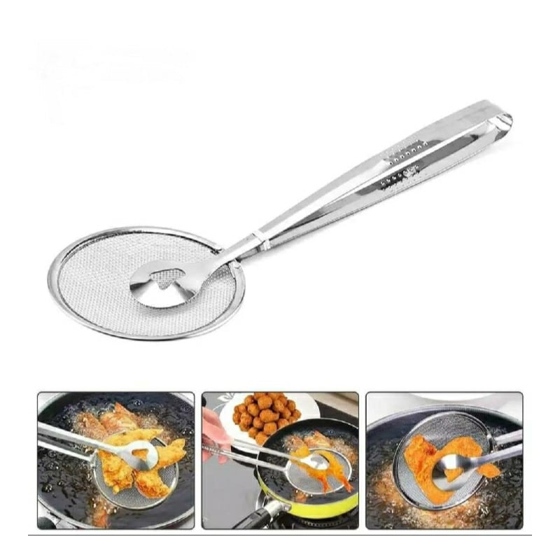 Picture of Stainless Steel Net Folder Oil Drain Food Clip Strainer