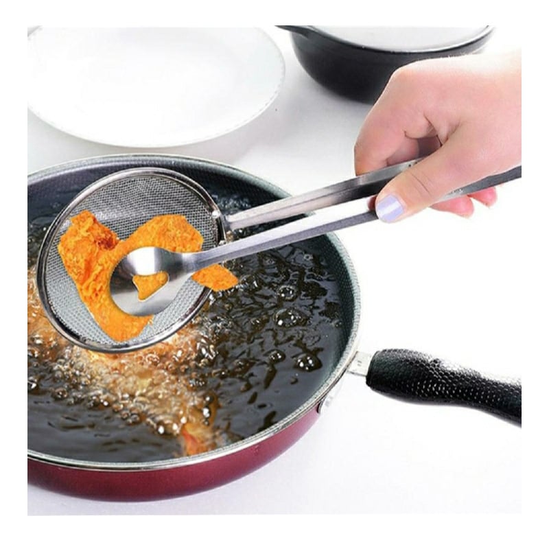 Picture of Stainless Steel Net Folder Oil Drain Food Clip Strainer