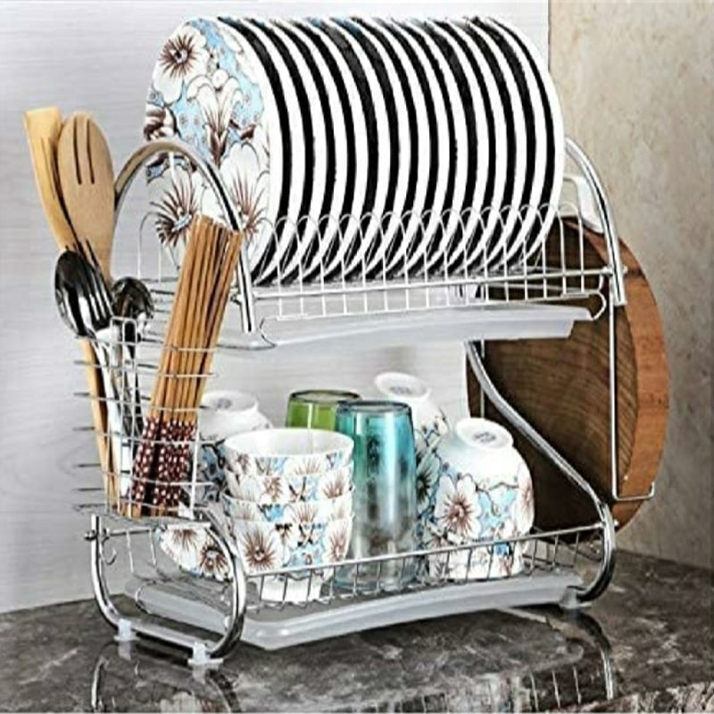 Picture of 2 Layer Dish Drainer Rack Stainless Steel