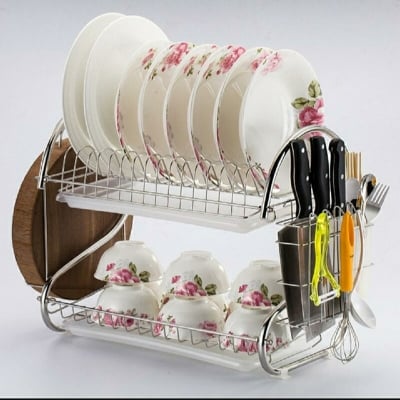 Picture of 2 Layer Dish Drainer Rack Stainless Steel