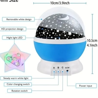 Picture of New Star Master light Rotating Sky Colourful Light Starry sky night light projector Star and moonlight Table Lamp Night Light Star Master Decoration Light Festival Light - Table Lamp - Table Lamp - Multicolor - Int: One size