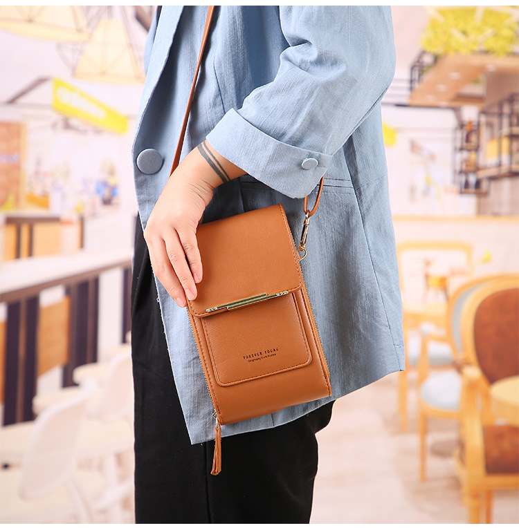 Picture of Women Bags Soft Leather Wallets Touch Screen ( brown color ) - Brown - Int: One size