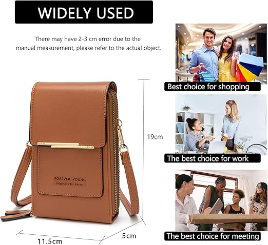 Picture of Women Bags Soft Leather Wallets Touch Screen ( brown color ) - Brown - Int: One size