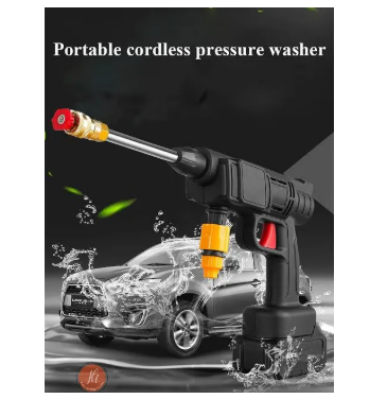 Picture of Double Battry Portable Car Wash Washer Gun Cordless High Pressure Car Washer Spray Rechargeable 2 Type Wash Gun Electric Water Gun Machine - Black - Int: One size