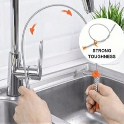 Picture of Bathroom Toilet Kitchen Sink Cleaning Accessories Stainless Steel Sewer Dredge Prevent Clogging Clean Dirty Hair