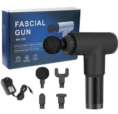 Picture of Body massage gun,Electric Vibration Body muscle massager Fascial Gun & Recovery device,fascia,body massage machine,Facial Body Massage Gun - Black - Int: One size