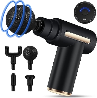 Picture of Body massage gun,Electric Vibration Body muscle massager Fascial Gun & Recovery device,fascia,body massage machine,Facial Body Massage Gun - Black - Int: One size