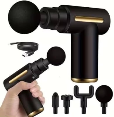 Picture of Body massage gun,Electric Vibration Body muscle massager Fascial Gun & Recovery device,fascia,body massage machine,Facial Body Massage Gun - Black - Int: One size