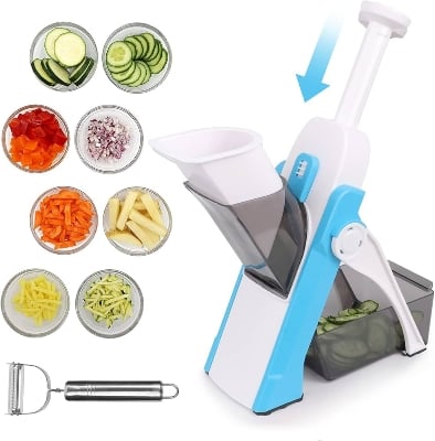 Picture of 5 in1 Multifunctional Vegetable Cutter Slicer Foldable Kitchen Chopping Artifact Food Chopper - Multicolor - Int: One size