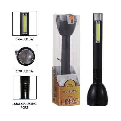Picture of Big Size-Rechargeable LED Flashlights Torch USB - Black - Int: One size