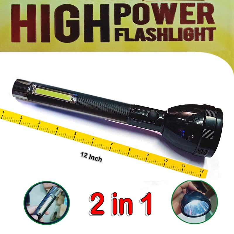 Picture of Big Size-Rechargeable LED Flashlights Torch USB - Black - Int: One size