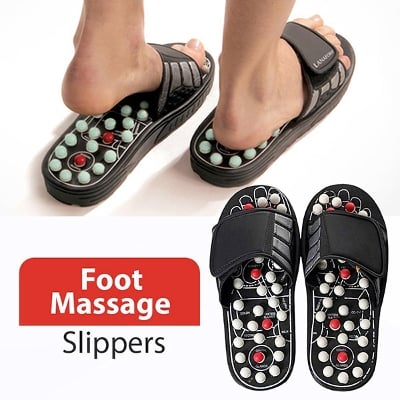 Picture of Comfortable Black Foot Massage Slippers - Black