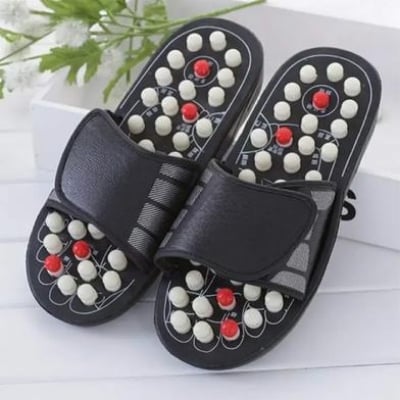 Picture of Comfortable Black Foot Massage Slippers - Black