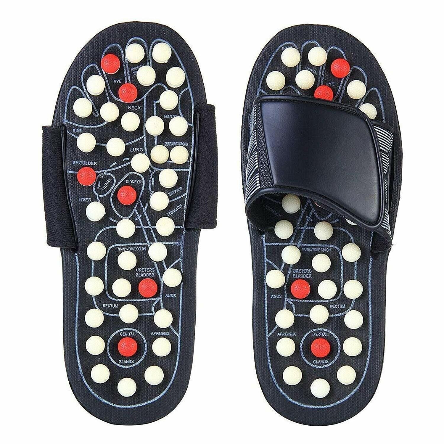 Picture of Comfortable Black Foot Massage Slippers - Black