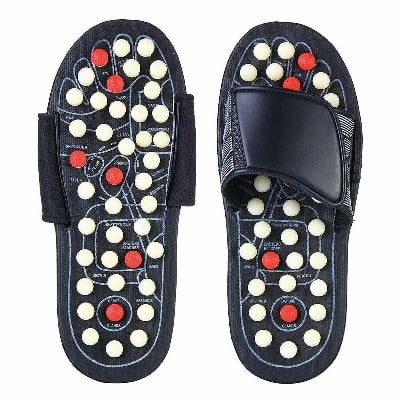 Picture of Comfortable Black Foot Massage Slippers - Black