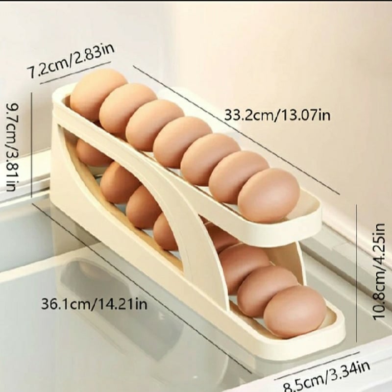 Picture of Automatic Roll-Down Double-Layer Egg Organizer, Automatic Scrolling Egg Dispenser Holder