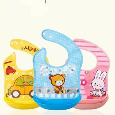 Picture of Baby Bib With Pocket Silicone Waterproof Color And Shape Changing