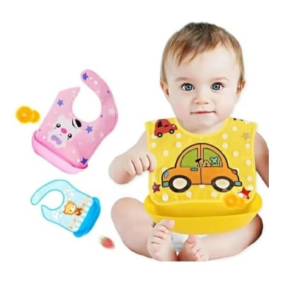 Picture of Baby Bib With Pocket Silicone Waterproof Color And Shape Changing