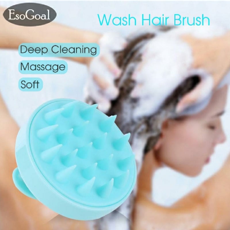 Picture of Hair Wash Brush Scalp Massage Silicone Head Haircare Massager Comb (Multiple Colors)