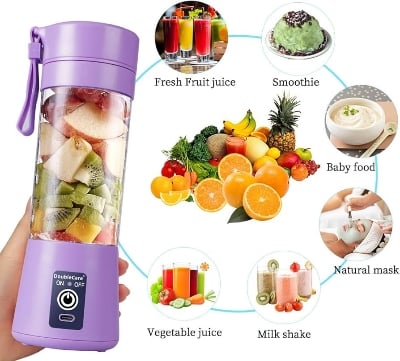 Picture of Mini USB Rechargeable Portable Electric Smoothie Maker Blender Machine 15000 RPM Juicers & Fruit Extractors - Multicolor - Int: One size