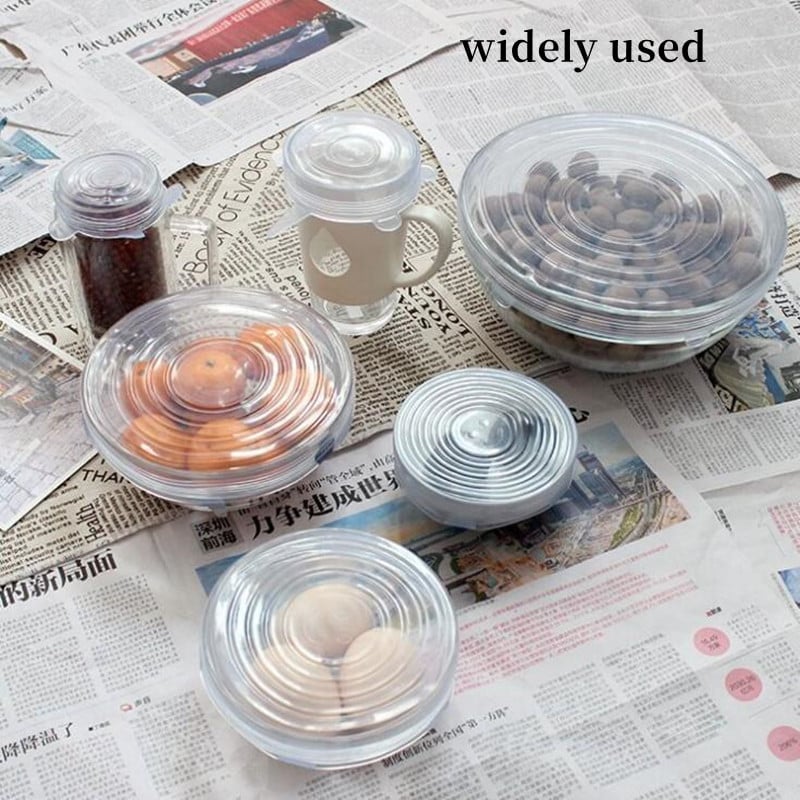 Picture of 6pcs Silicone Fresh-keeping Cover Universal Bowl Dish Seal Membrane - Multicolor - Int: One size