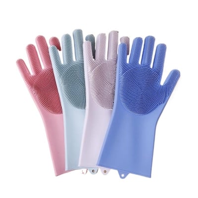 Picture of New Model High-Quality Silicone Dish Washing Kitchen Hand Gloves - Protect Your Hands with Beautiful color, elegant appearance, easy to wear Gloves - Multicolor - Int: One size