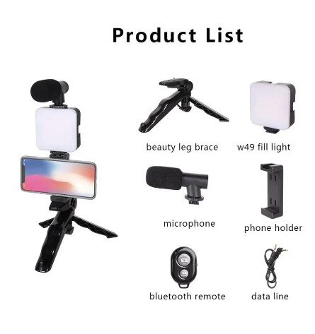 Picture of New Model ORIGINAL VIDEO Making Kit VLOGGING KIT FOR LIVE STREAMING KIT-AY49 - Black - Int: One size