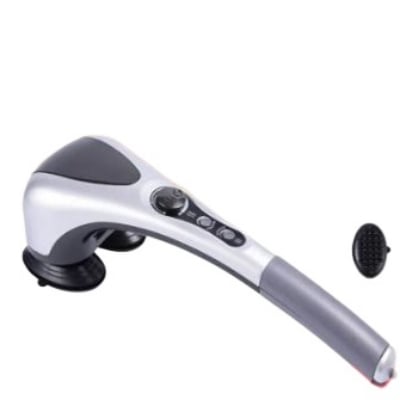 Picture of New Model 2024-Double Head Electric Full Body Massager Neck Back Leg Massage Machine Variable Speed Far Infrared Handheld Body Massager Hammer - Grey - Int: One size