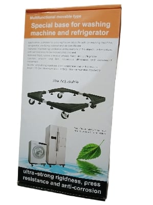 Picture of Smart Deal 24-Roller Washing MachineMobile Refrigerator Base Reinforced Retractable Movable Rack with Wheels Kitchen Fridge Base Bracket - Black - Int: One size