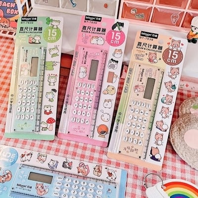 Picture of Exclusive New Ruler & Calculator 2in1 Mini Multifunction - Multicolor - Int: One size