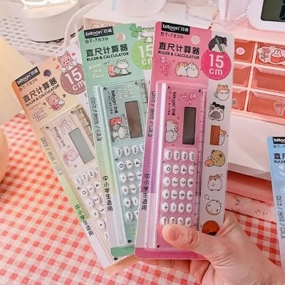 Picture of Exclusive New Ruler & Calculator 2in1 Mini Multifunction - Multicolor - Int: One size