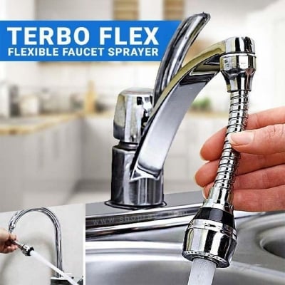 Picture of Turbo Flex 360 Instant Hands Free Faucet Swivel Spray Sink Hose for kitchen, bathroom & outdoor