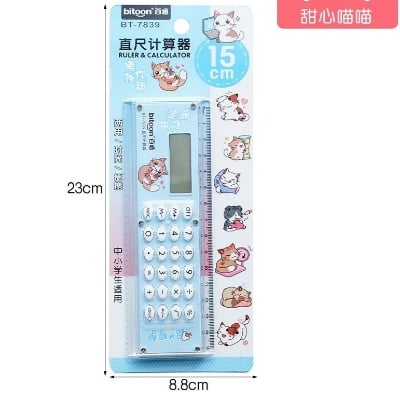 Picture of Exclusive New Ruler & Calculator 2in1 Mini Multifunction - Multicolor - Int: One size